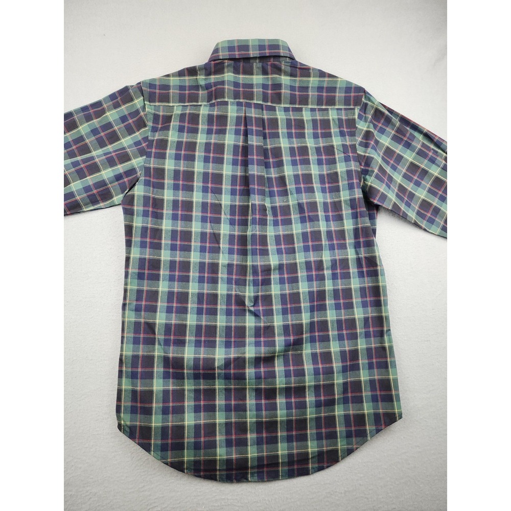 IZOD Shirt Mens Small Green Plaid Long Sleeve Button Down Holiday Stretch NWT - Picture 10 of 11
